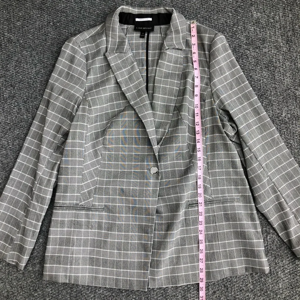 Lane Bryant the Bryant blazer single button plaid blazer size 20